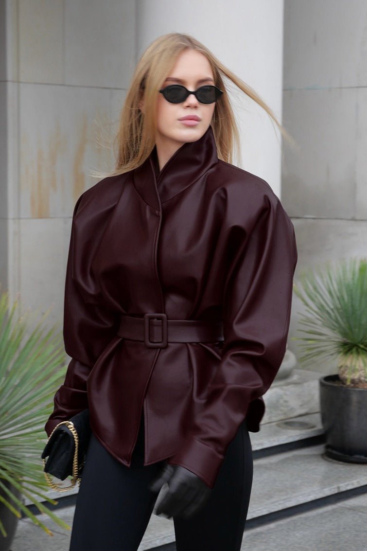 SOERA Gabby Belted Leather Jacket - Jackets - yC1768690473143353633 S