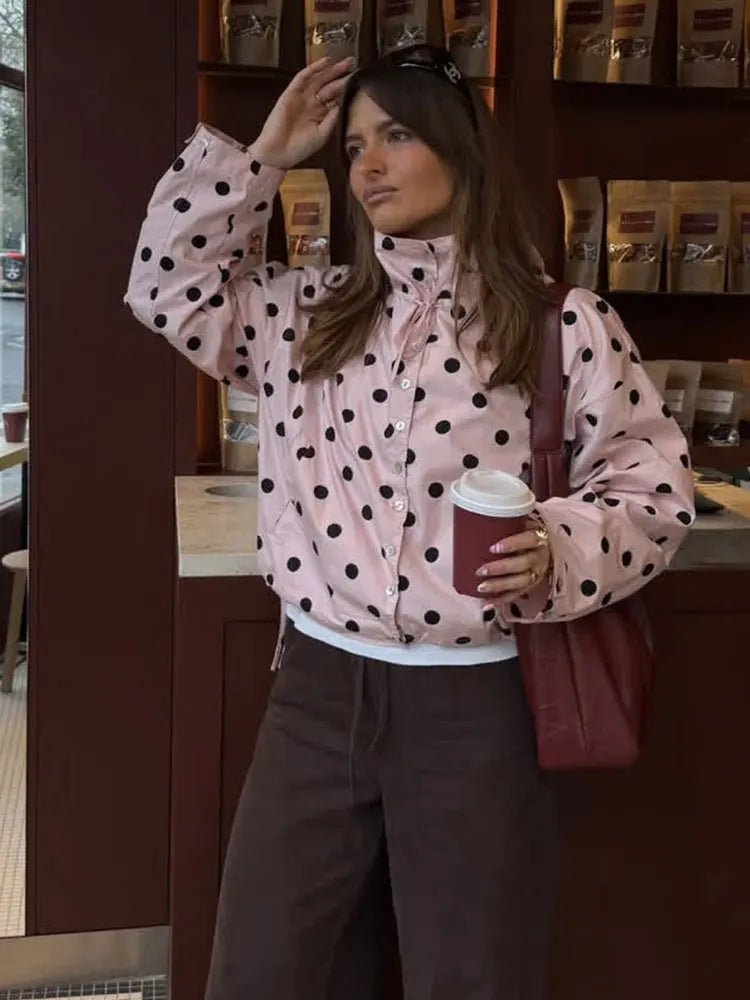 SOERA Margaret Drawstring Polka Dot Jacket - Jackets - 1005011804025733-;kw1774621566500076429 XS