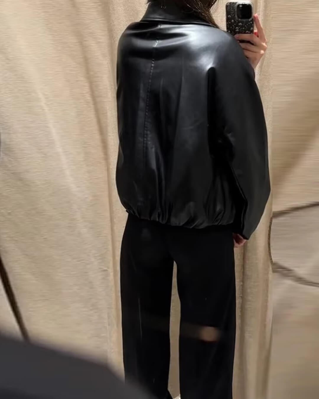 SOERA Marivic Zip Up Faux Leather Jacket - Jackets - DS1775572252224702263 Black M