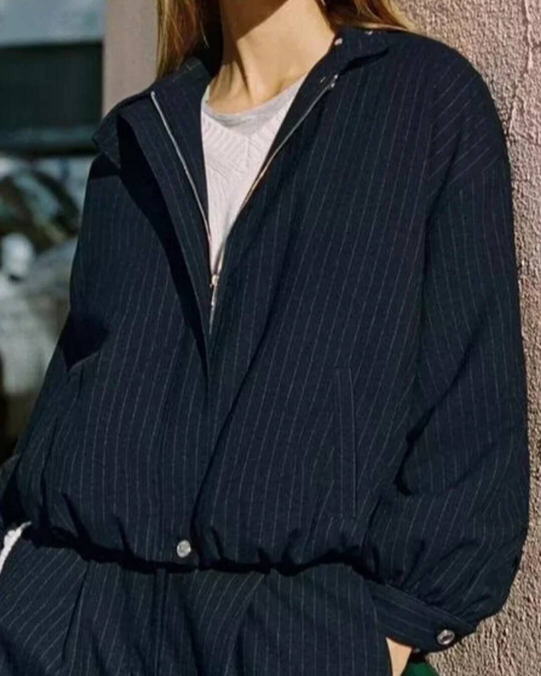 SOERA Selena Striped Stand Collar Jacket - Jackets - 1005010582296121-;xm1775031590525319311 XS