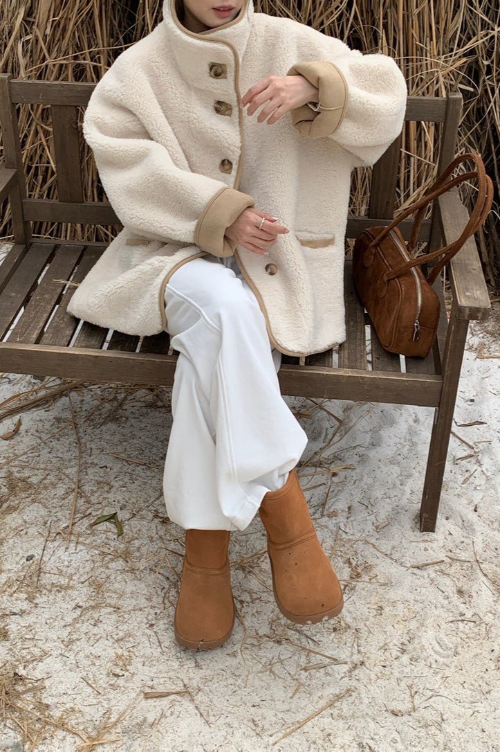 SOERA Vanya Stand Collar Faux Fur Coat - Jackets - dP1765731916179981265 Default