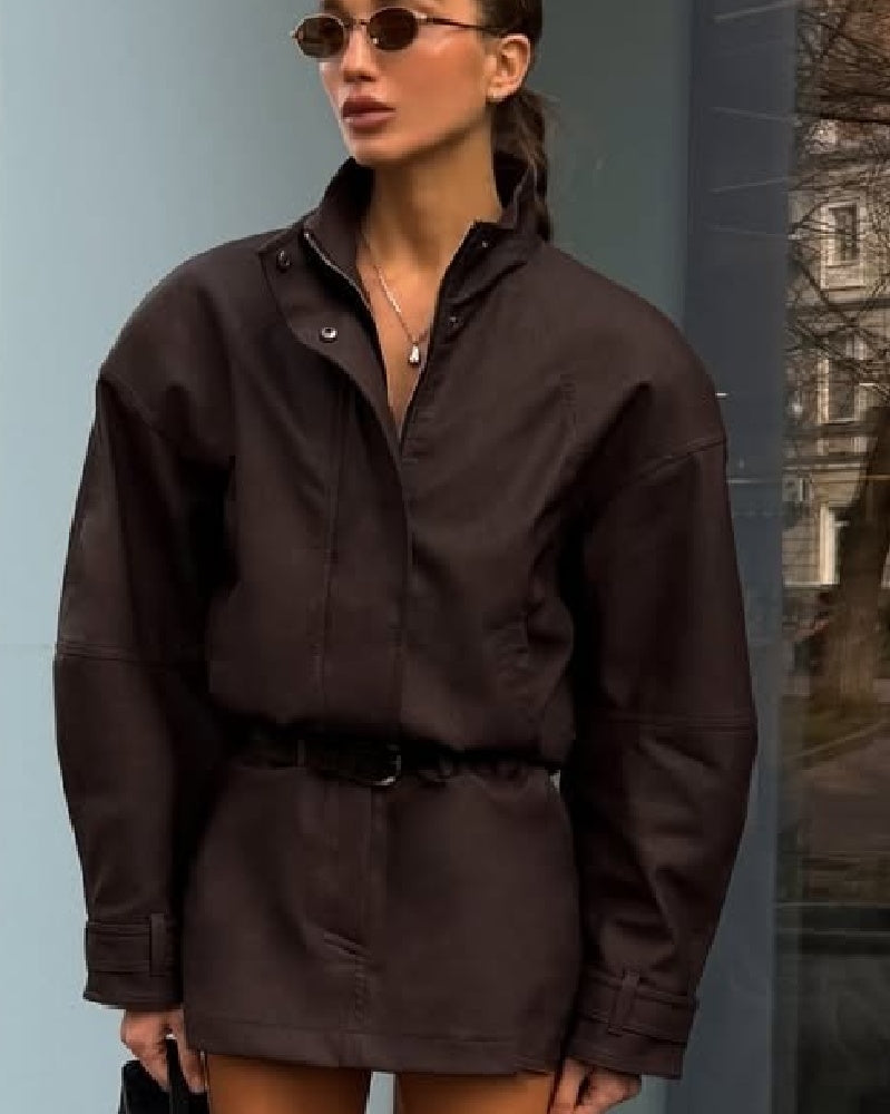 Linda Faux Suede Zip Jacket