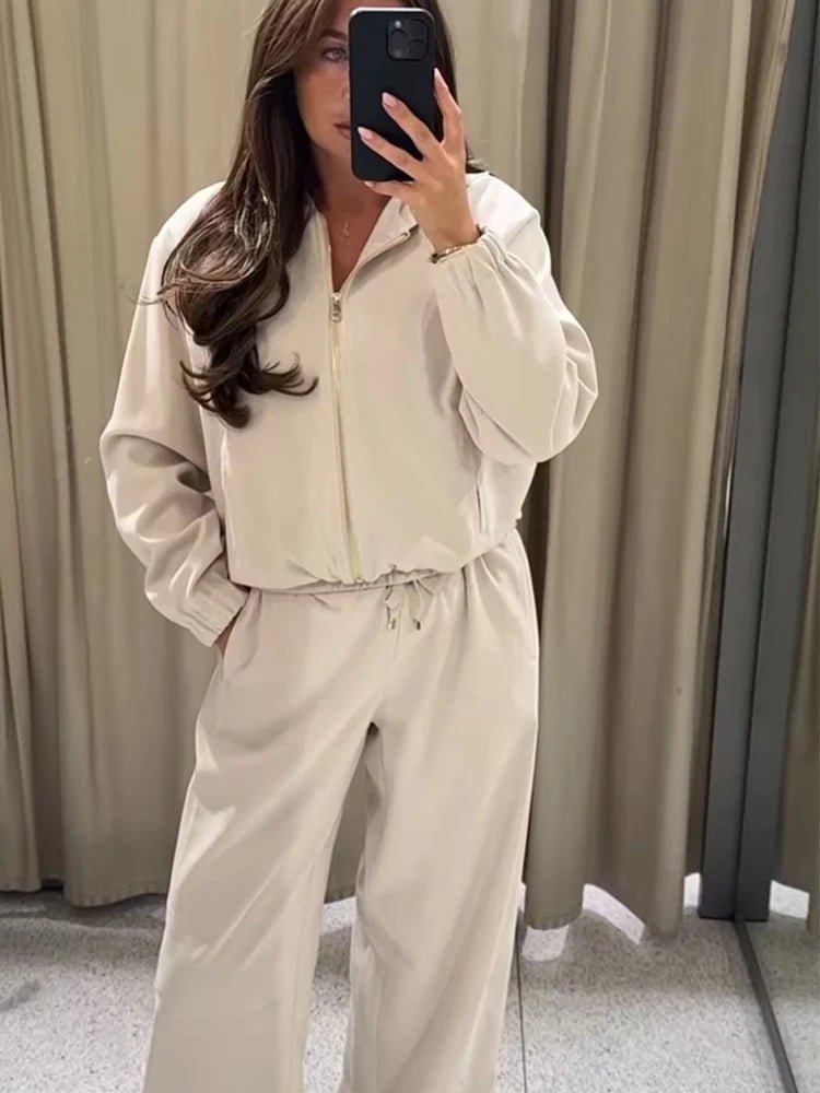 SOERA Amirah Hooded Tracksuit Set - Matching Sets -  Set Beige