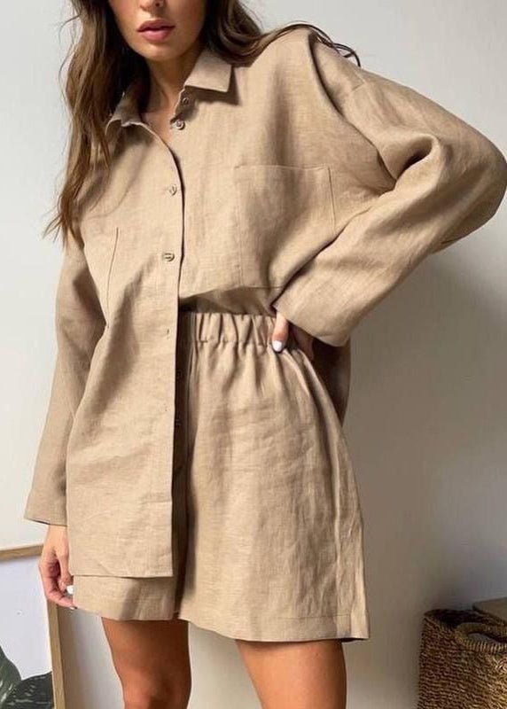 SOERA Beatrice Relaxed Linen Co - Ord Set - Matching Sets -  Brown M