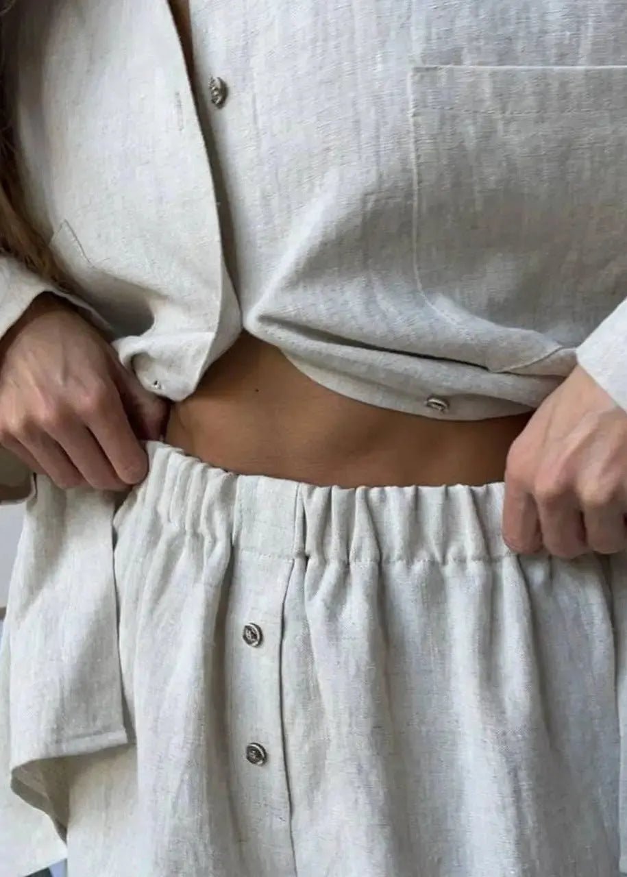 SOERA Beatrice Relaxed Linen Co - Ord Set - Matching Sets -  White M