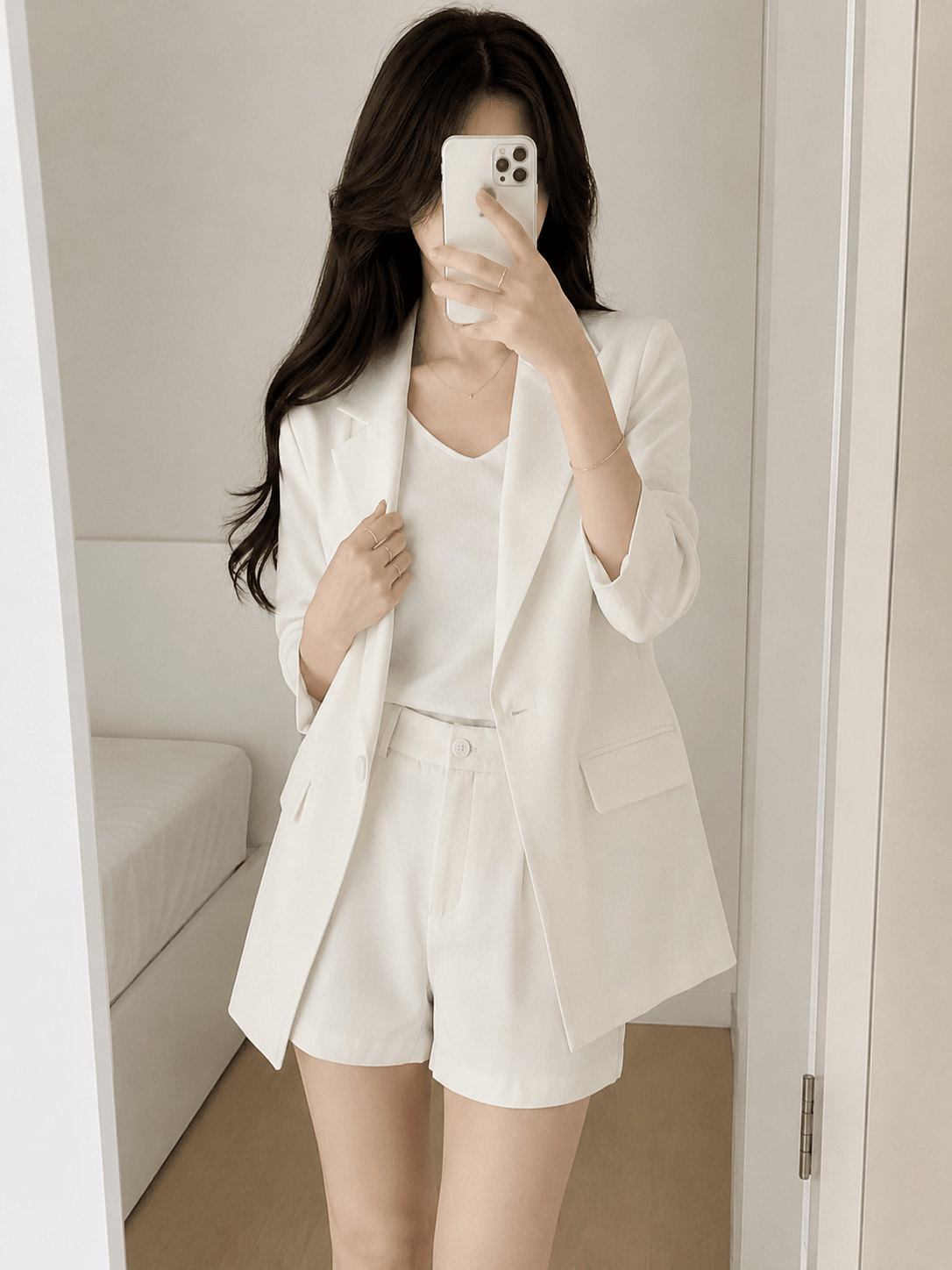 SOERA Bianca Short Sleeve Blazer Set - Matching Sets - SOERA-195779-WHI-XS-99331 White XS