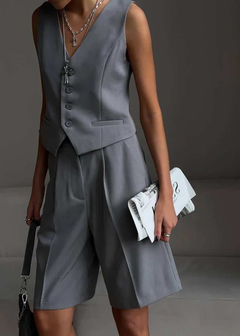 SOERA Bianca Tailored Vest & Bermuda Shorts Set - Matching Sets -  White L