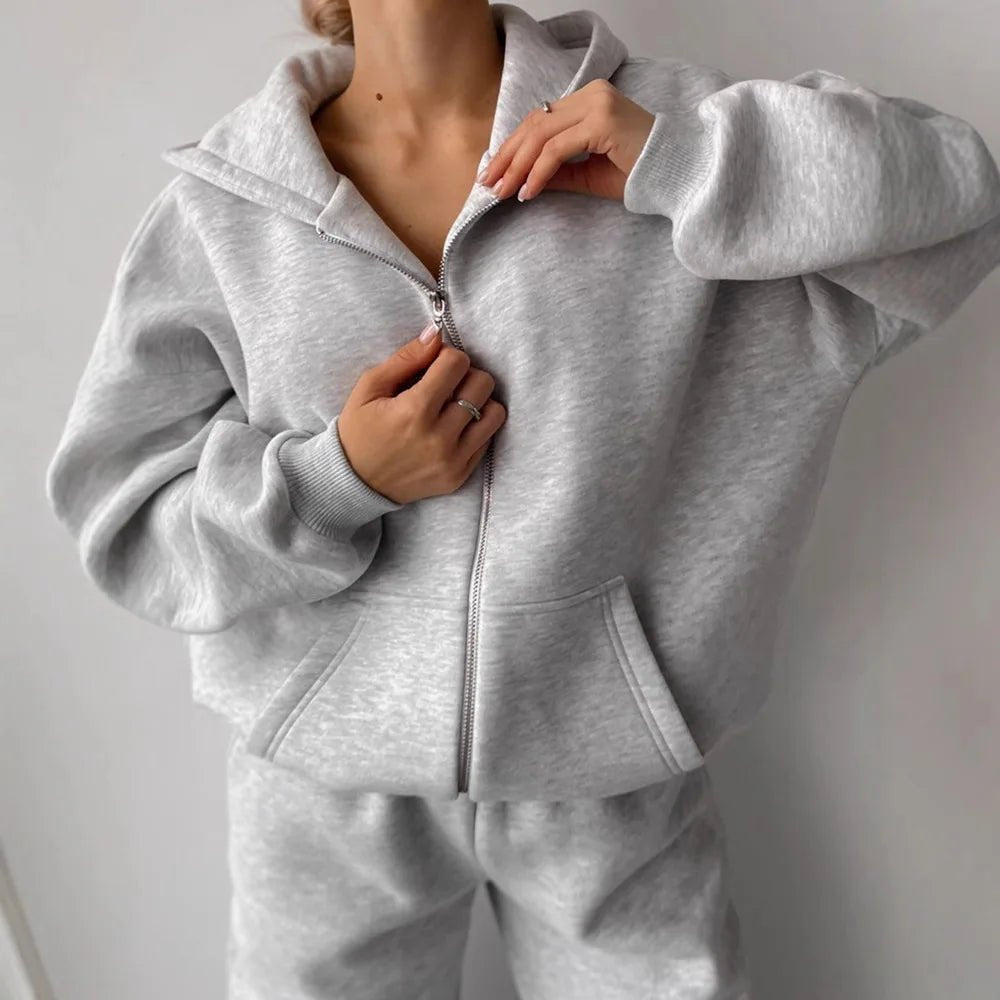 SOERA Cecilia Oversized Hoodie Track 2 Piece Set - Matching Sets -  Black S