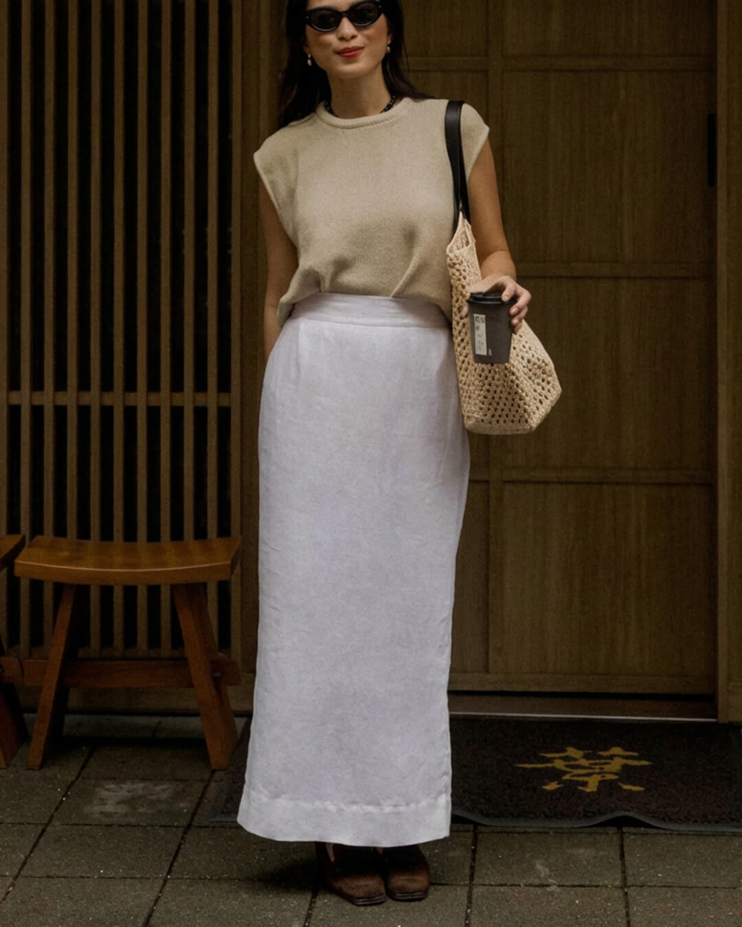 SOERA Irma Sleeveless Linen Set - Matching Sets -  Skirt White