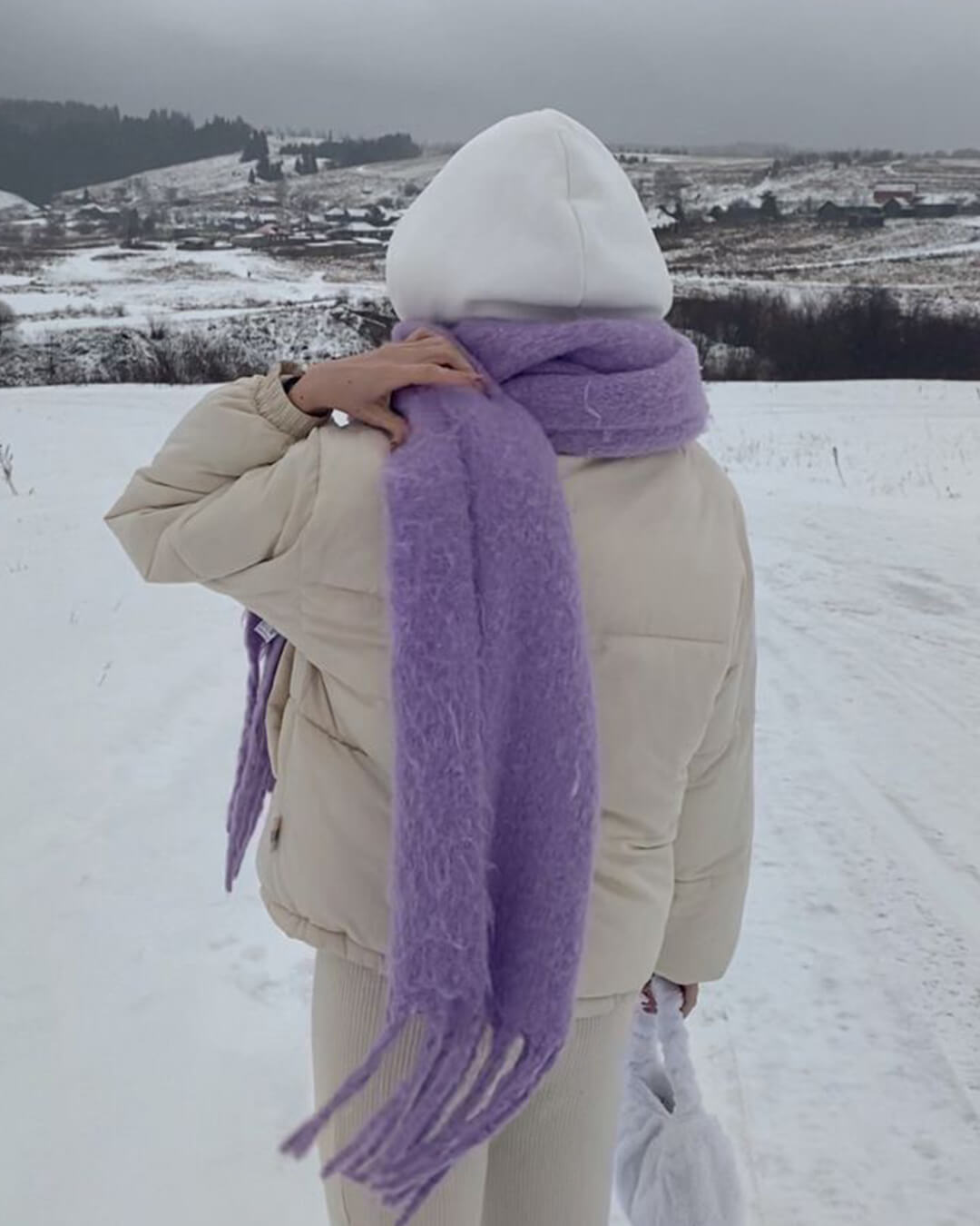 SOERA Tanya Tasseled Winter Scarf - Scarf - 1005009466241802-;DN1764703454509391279 Gray