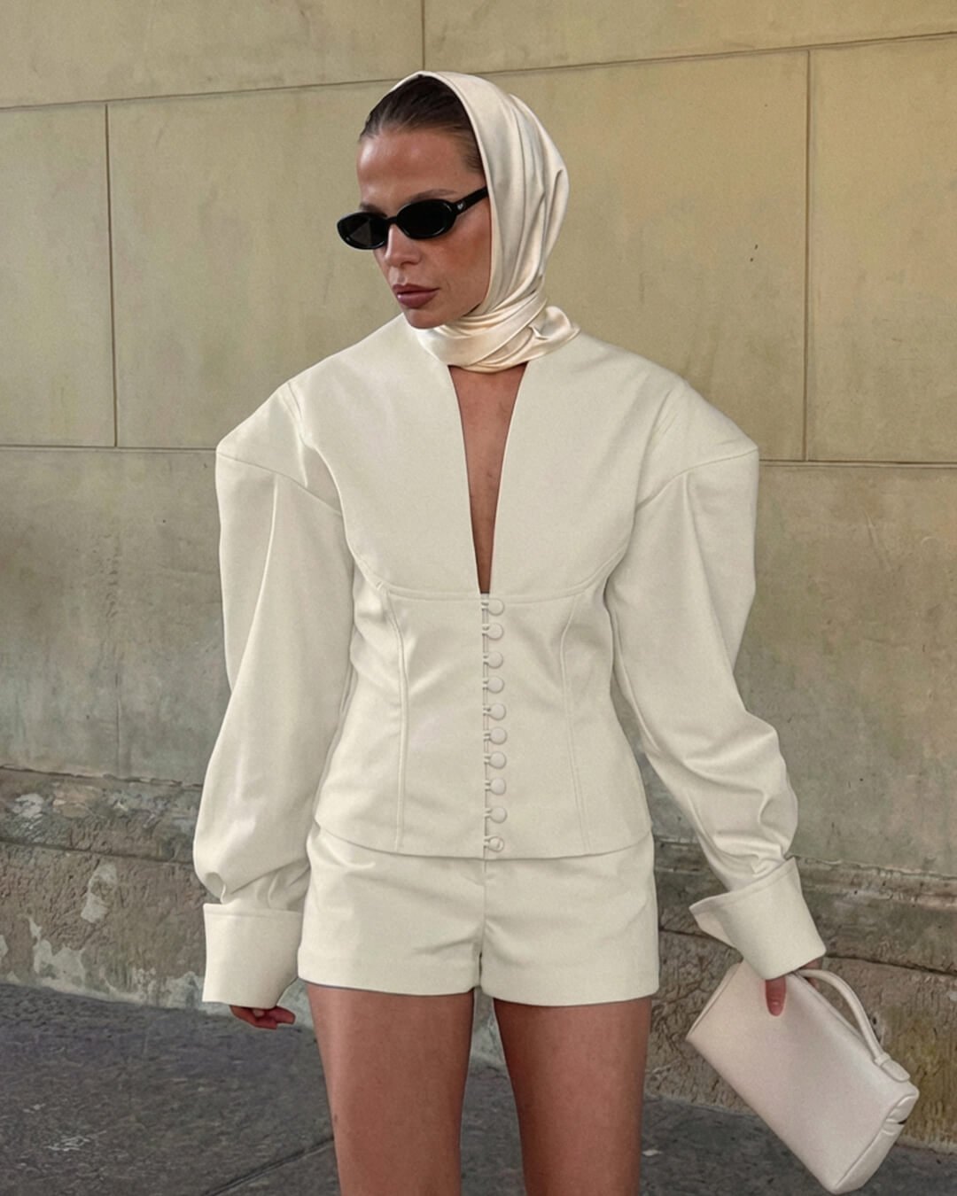 SOERA Angelica Cinched - Waist Blazer Shorts Set - Sets - 1005010386594833-;VQ1768728336851807645 Top M