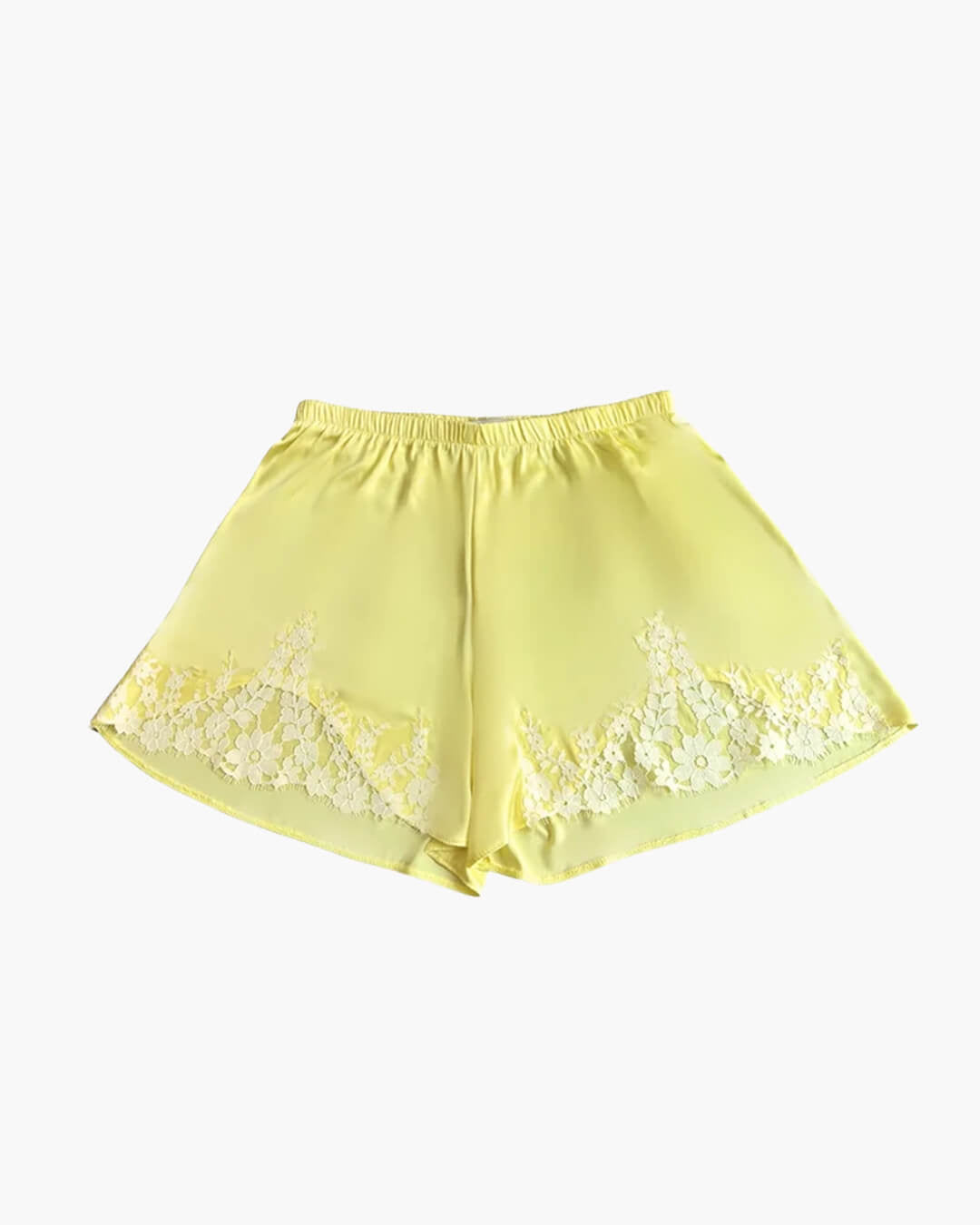 SOERA Laura Lace Patchwork Satin Shorts - Shorts - 1005009770535685-;Vt1774621553229983961 Yellow S