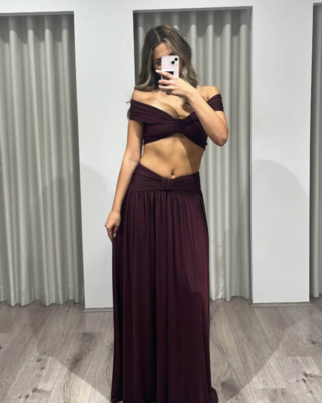 SOERA Aisrena High-Waist Draped Two-Piece Set - Skirt Set - SOERA-665091-PUR-L-51875 Purple L