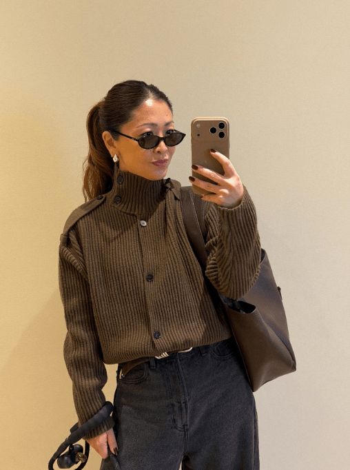 SOERA Kylie Knitted High Neck Cardigan - Sweaters & Cardigans - 1005010080728844-;tM1775436738222436208 Brown XS