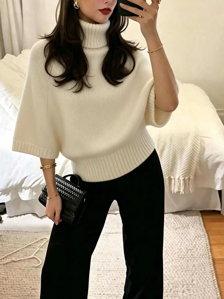 SOERA Olivia Ribbed Knit High Neck Sweater - Sweaters - SOERA-314627-WHI-S-88355 White S