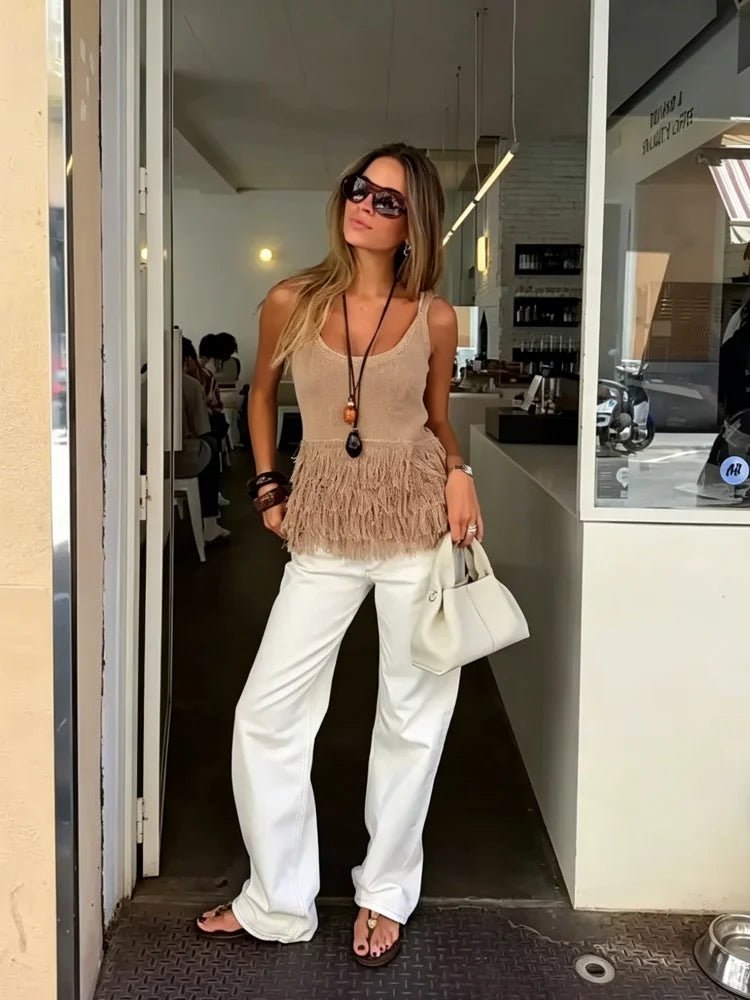 SOERA Aitanka Tassel Knit Tank Top - Tank Tops - SOERA-634435-L-OS-81251 L