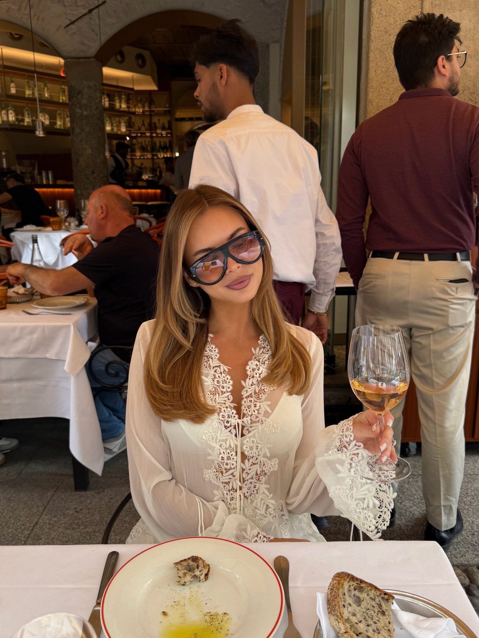 SOERA Simone Front-Tie Lace Appliqué Top - Tops - SOERA-385667-XS-OS-63043 XS