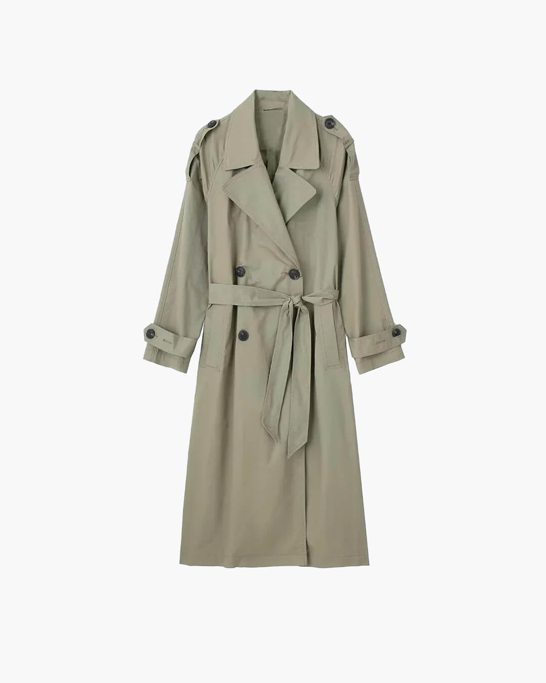 SOERA Cecilia Belted Trench Coat - Trench Coats - 1005006165575332-;bc1774012030832746535 Green XS