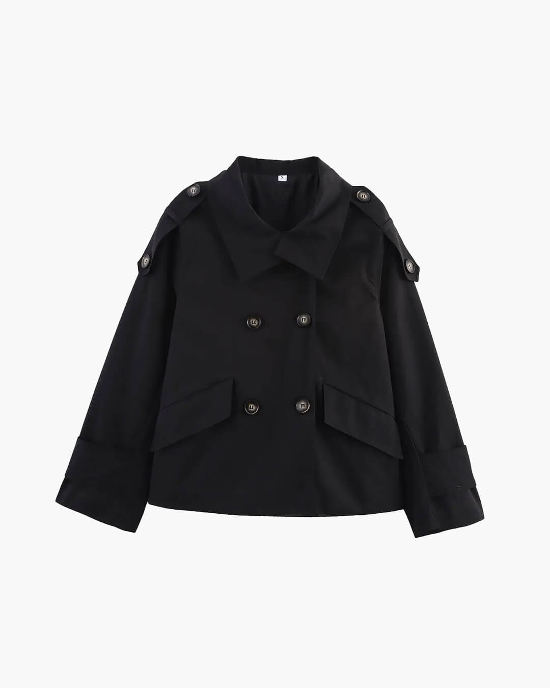 Vivienne Stand Collar Cropped Trench Coat
