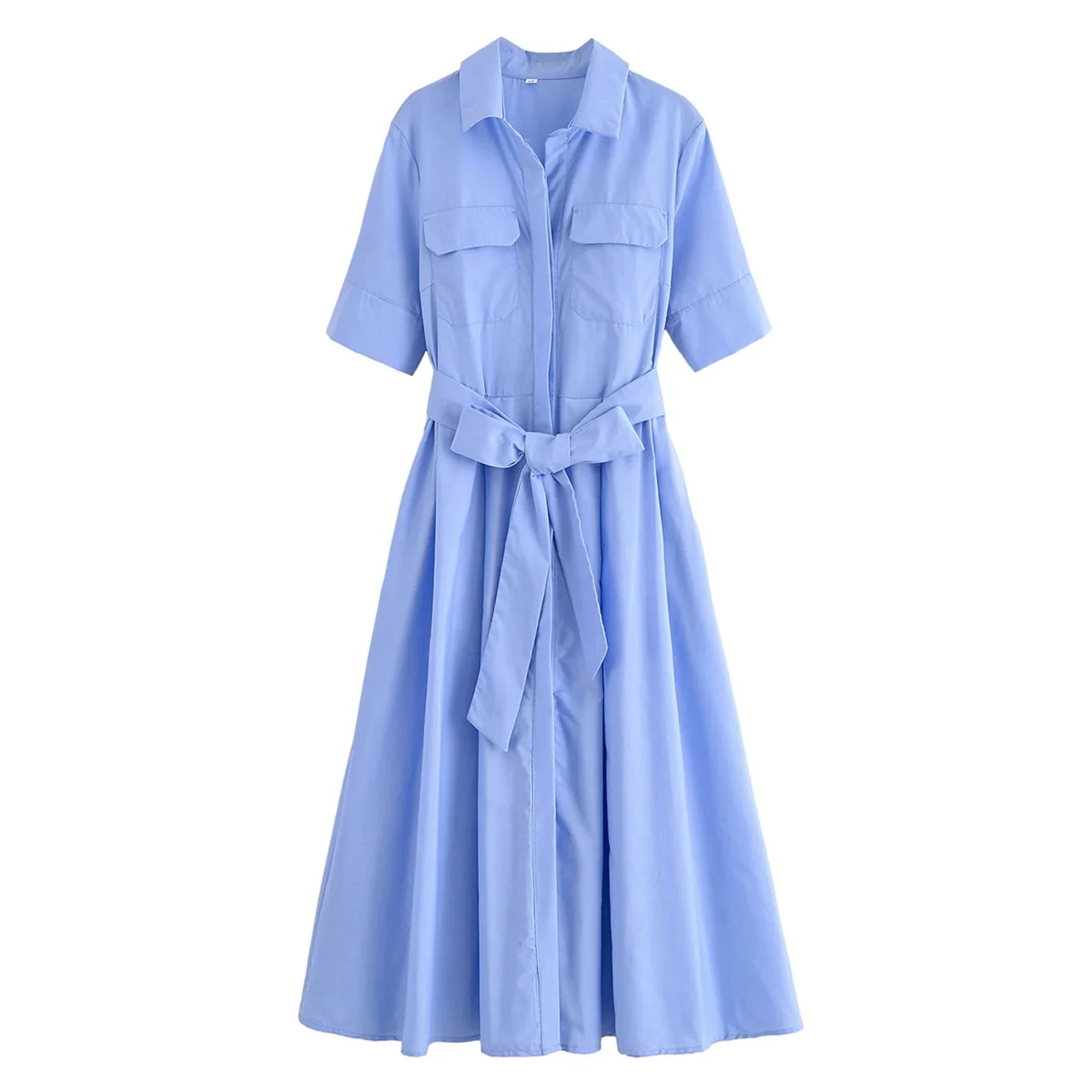 Beatrice Belted Shirt Midi Dress